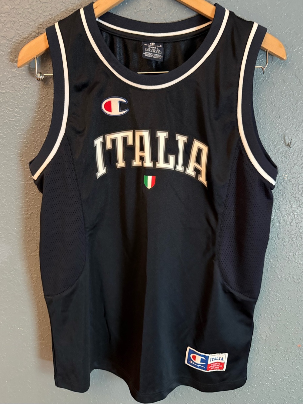 Champion Navy Italia Sleeveless Jersey Tank Top